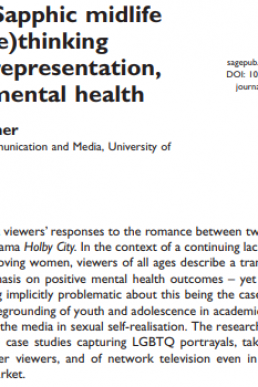 ‘Bizarre Sapphic midlife crisis’: (Re)thinking LGBTQ representation, age and mental health Sexualities (PDF)